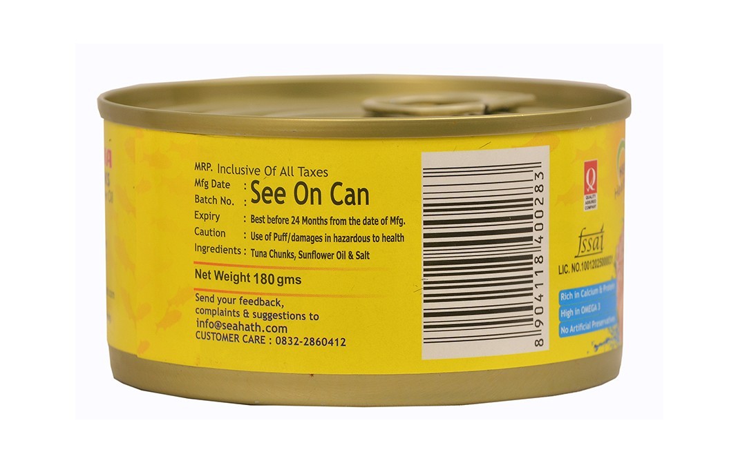 Oceans Secret Tuna Chunks In Sunflower Oil   Tin  180 grams